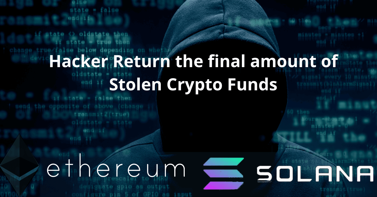 Hacker Returns the final amount of Stolen Crypto Funds