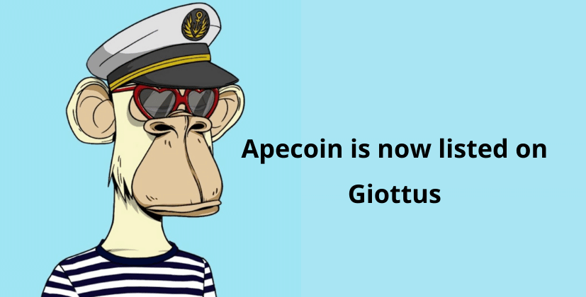 Apecoin is now listed on Giottus
