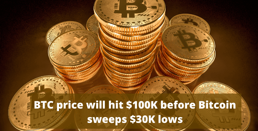 BTC price will hit $100K before Bitcoin sweeps $30K lows